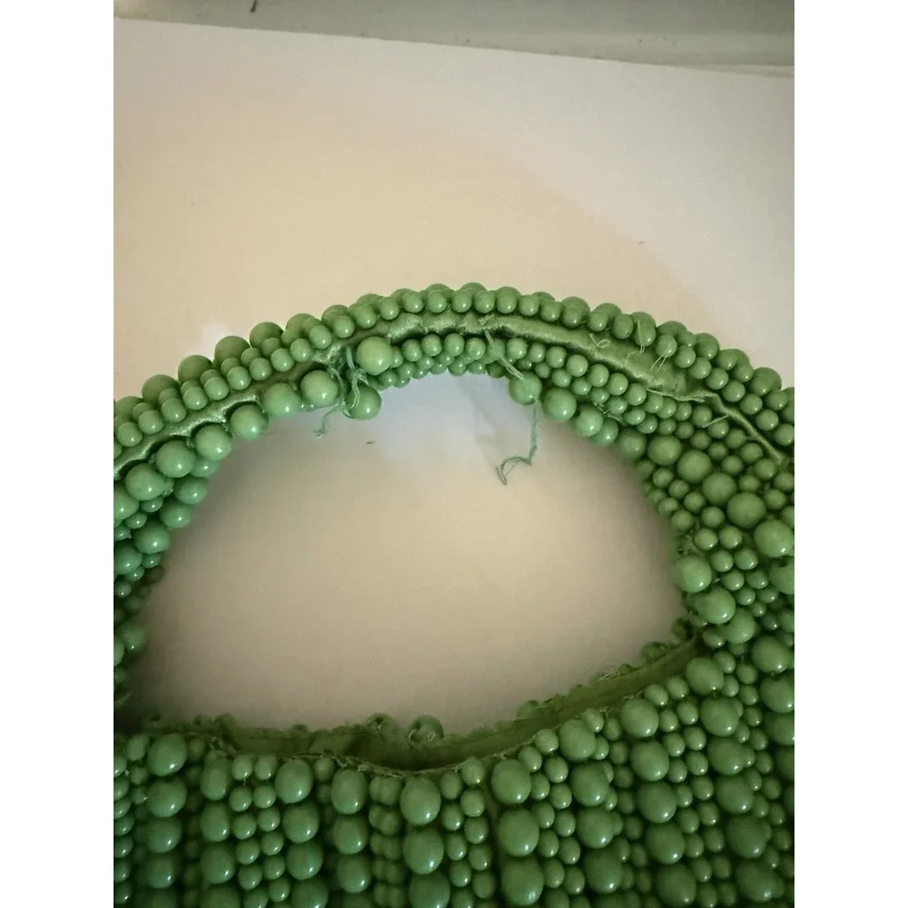 Boho Lime Green Beaded Handbag